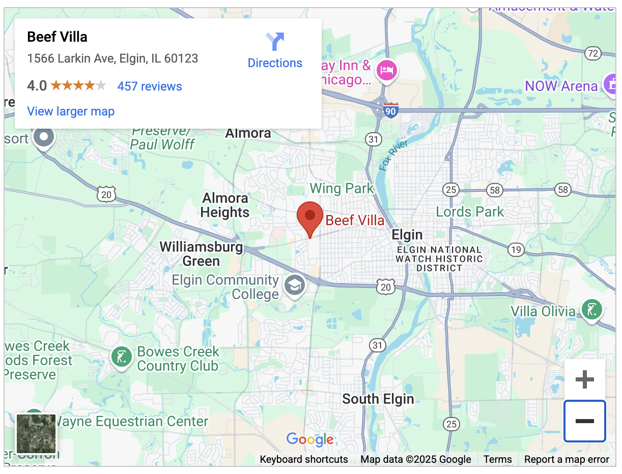 Beef Villa - Healthy Restaurants restaurant in Elgin, IL